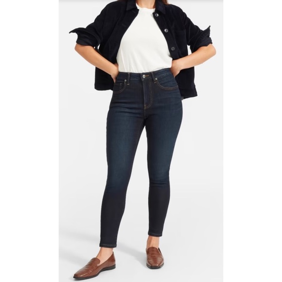 Everlane Denim - EVERLANE The Curvy High Rise Skinny Dark Wash Jeans